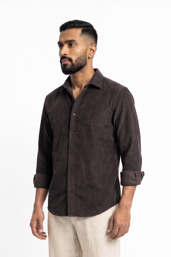 Roasted Coffee Corduroy Shirt