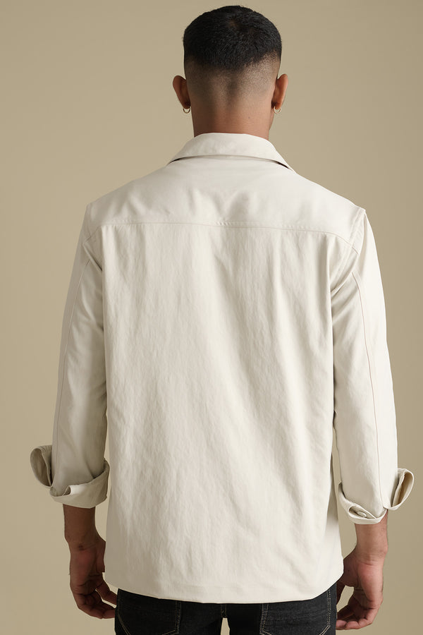 Bisque Utility Overshirt for men in fabric - 100% superfine & recycled polyester