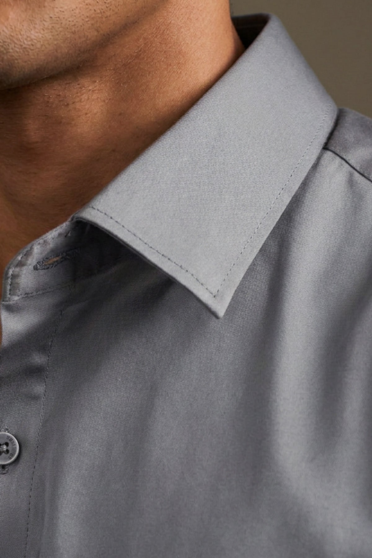 Quiet Grey Classic Shirt for men in 100% premium cotton satin