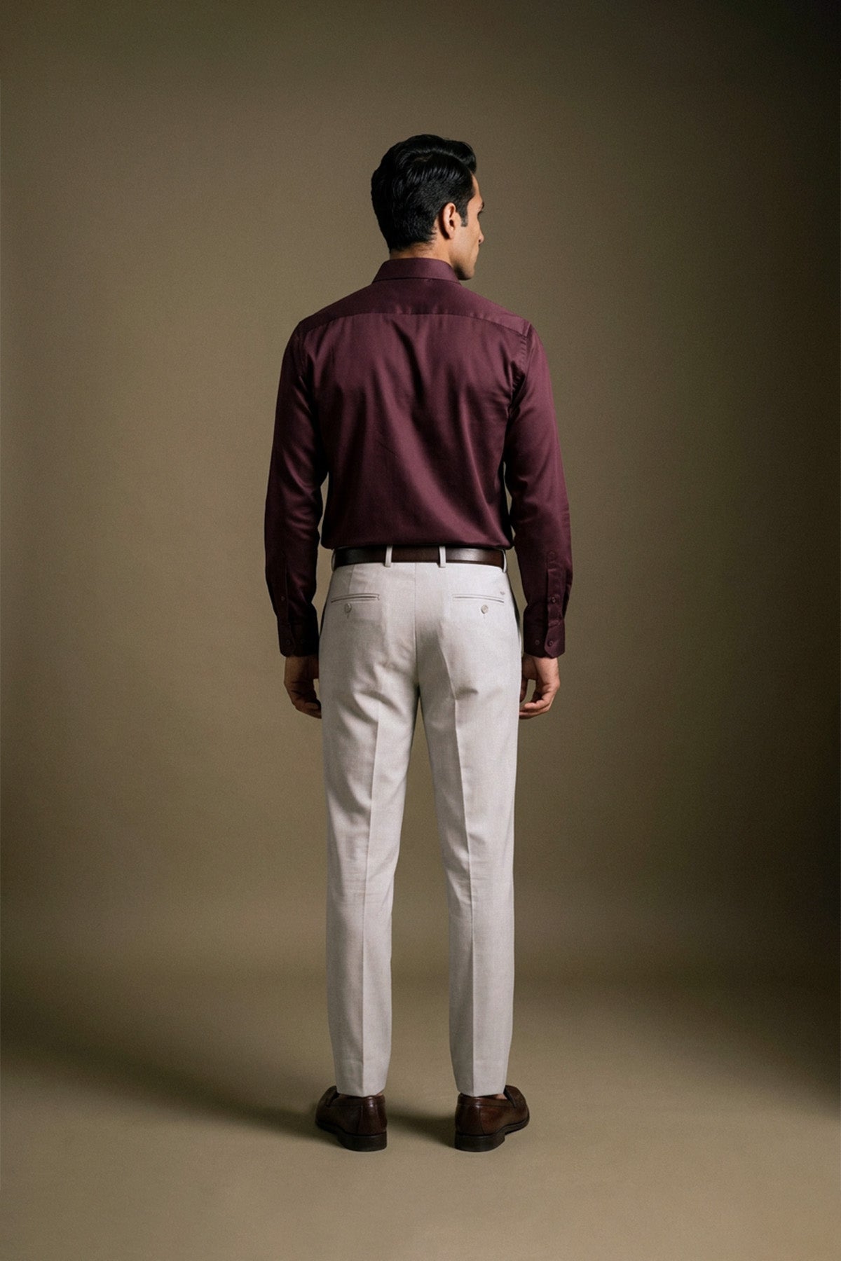 Deep Wine Classic Shirt for men in 100% premium cotton satin