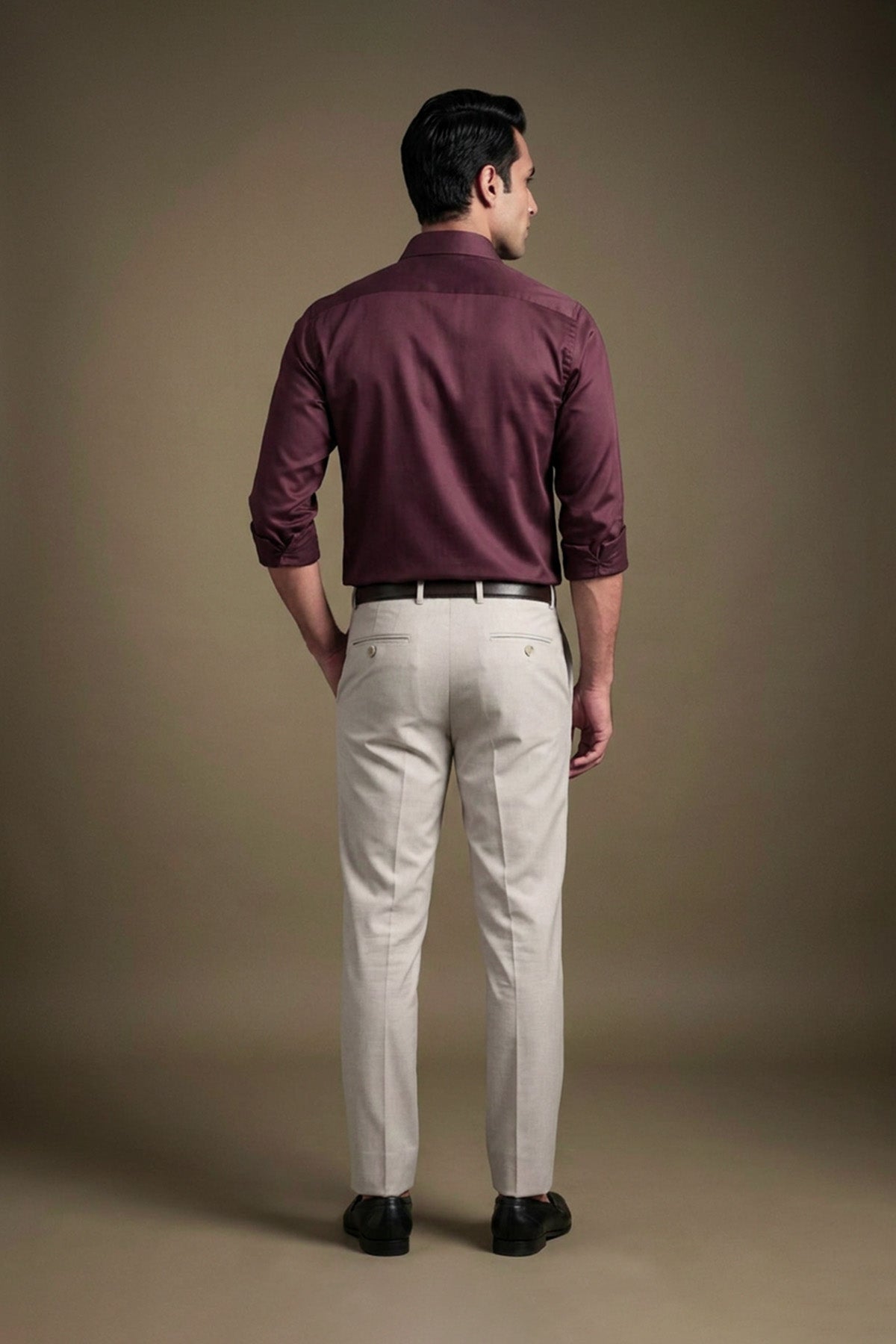 Royal Plum Classic Shirt for men in 100% premium cotton satin