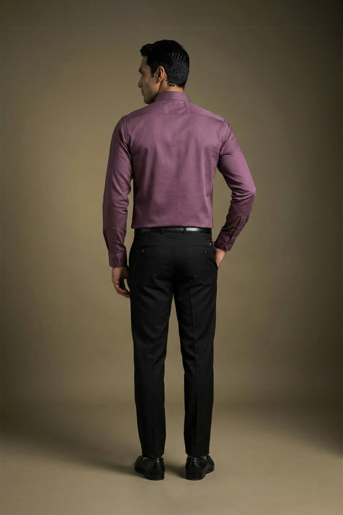Royal Plum Classic Shirt for men in 100% premium cotton satin
