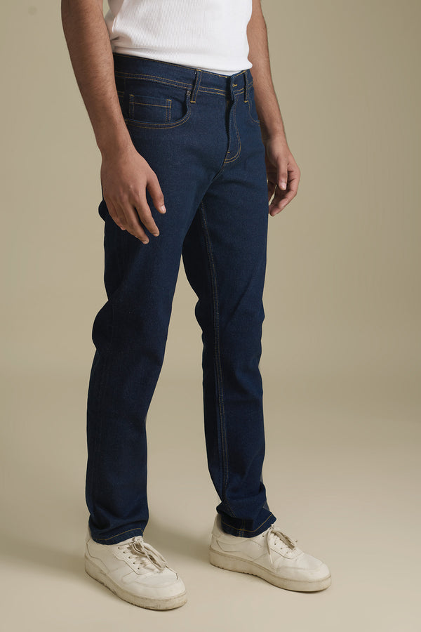 Dark Blue Denim Jeans for men — slim fit