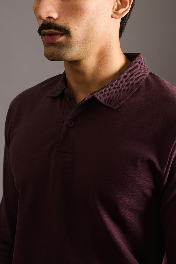 Deep Wine Rare Polo for men — slim fit