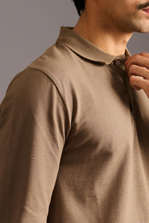 Desert Sand Rare Polo for men — slim fit