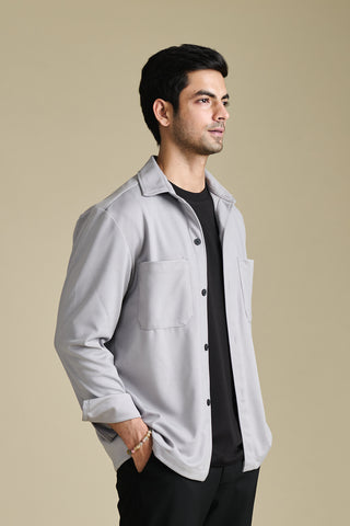 Knit Slate Grey Overshirt