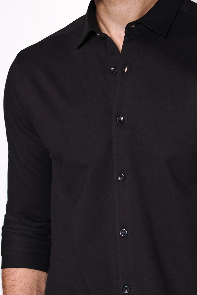 Buy Black Knit Shirt for Mens (Full Sleeves) Beyours