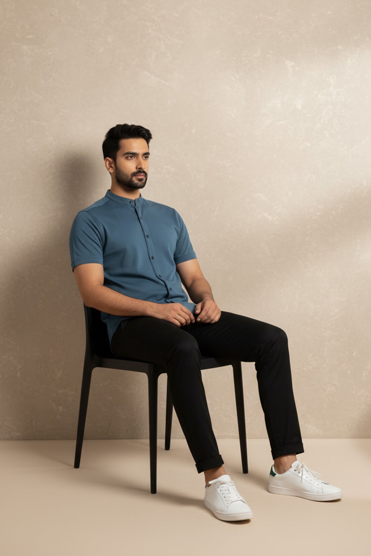 Buy Half Sleeve Pure Olive Green Knit shirt | Beyours