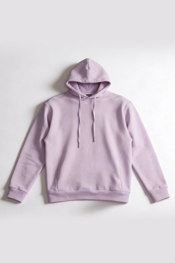 Pure Lavender Hoodie for men in 100% premium cotton outside, 100% polyester fleece inside