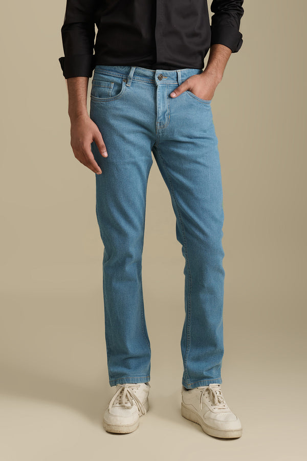 Light Blue Denim Jeans for men in 98% premium cotton, 2% elastane