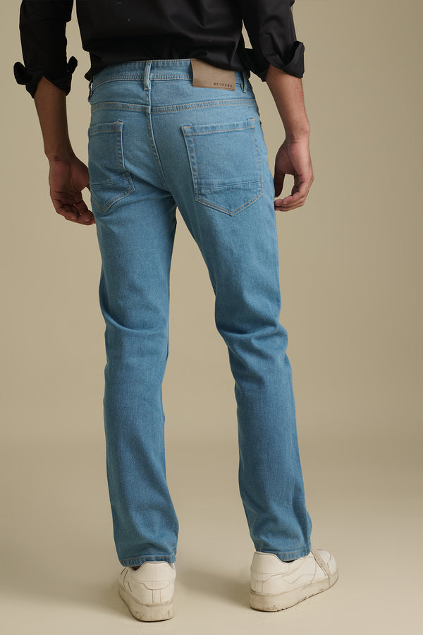 Light Blue Denim Jeans for men in 98% premium cotton, 2% elastane