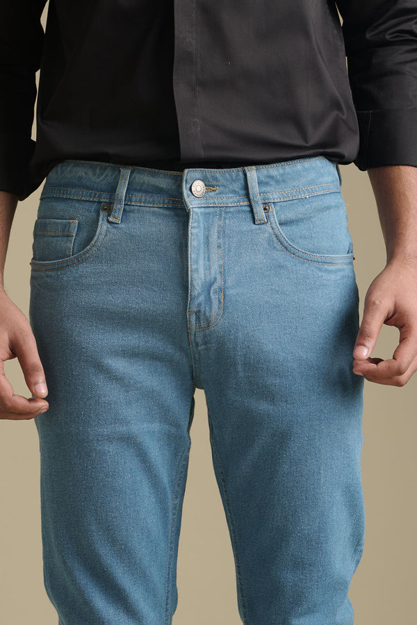 Light Blue Denim Jeans for men — slim fit