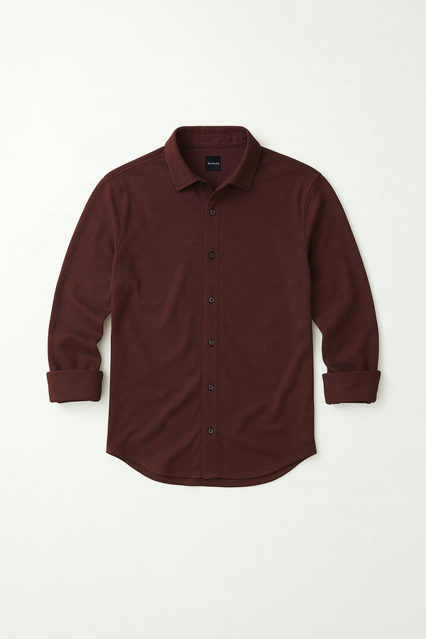 The Mocha Brown Knit Shirt for men — moves with you