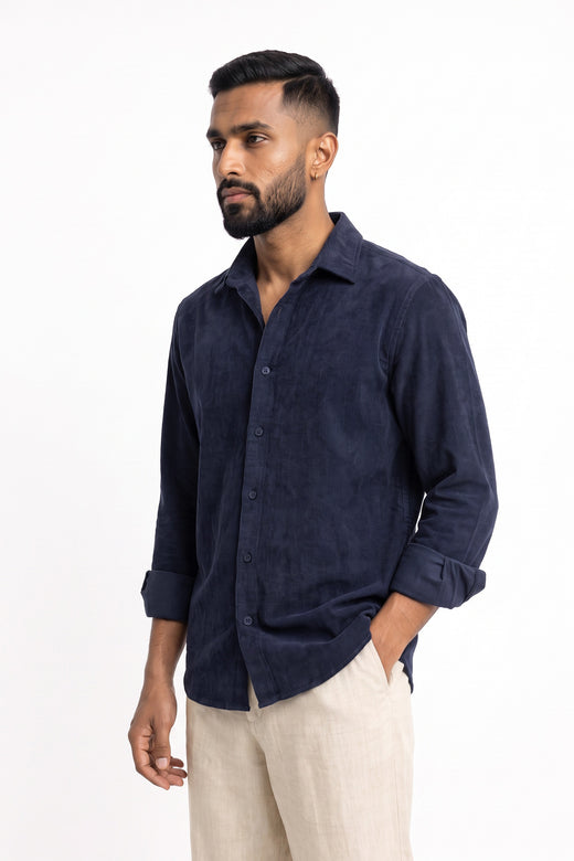 Navy Corduroy Shirt
