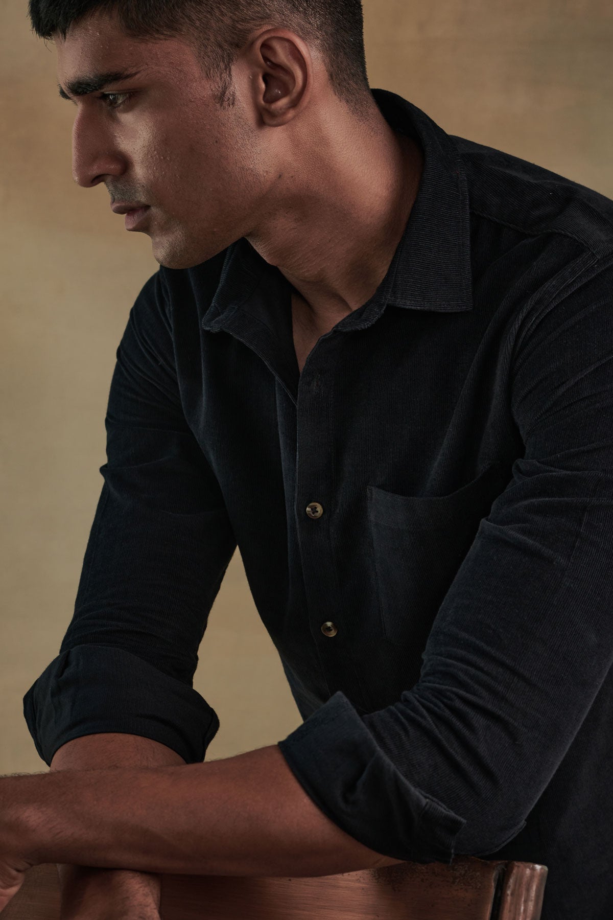 Pitch Black Corduroy Shirt Beyours Essentials Private Limited