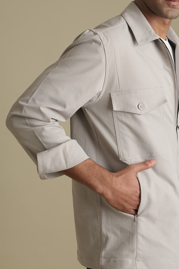Platinum Utility Overshirt for men — midweight and stretchable fabric and have four pockets