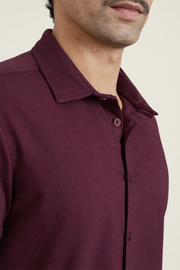 The Dark Wine Knit Shirt for men — moves with you