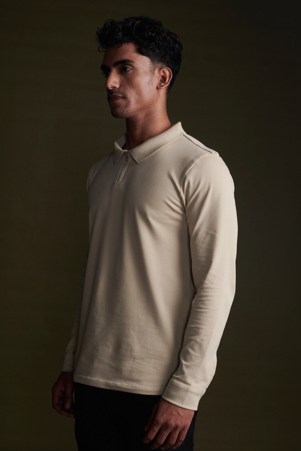 Pure Beige Full Sleeve Polo Beyours Essentials Private Limited