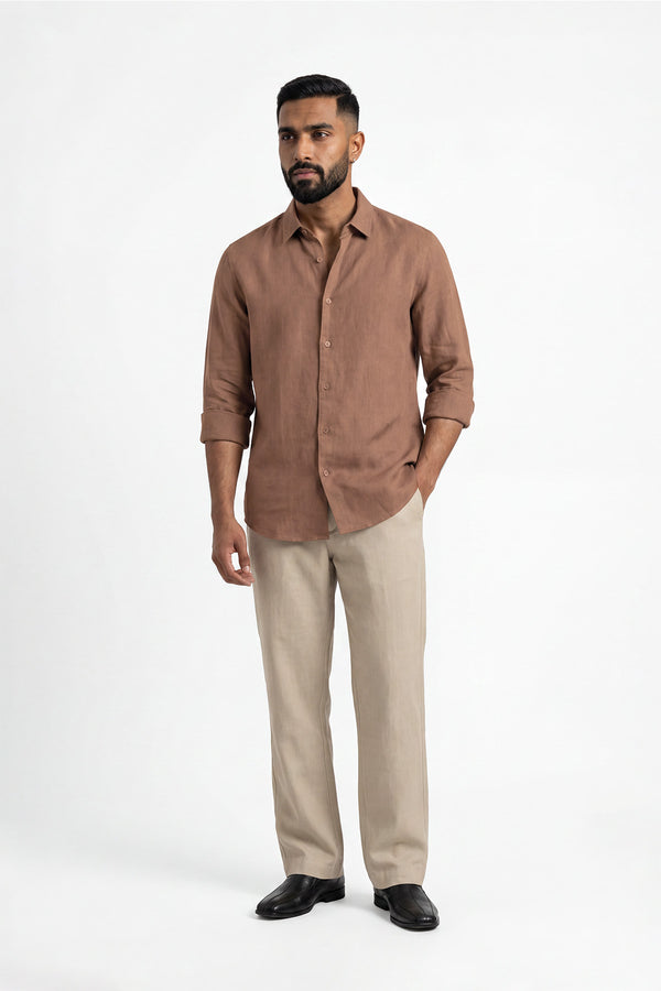Terra Bloom Linen Shirt for men — breathable and lightweight
