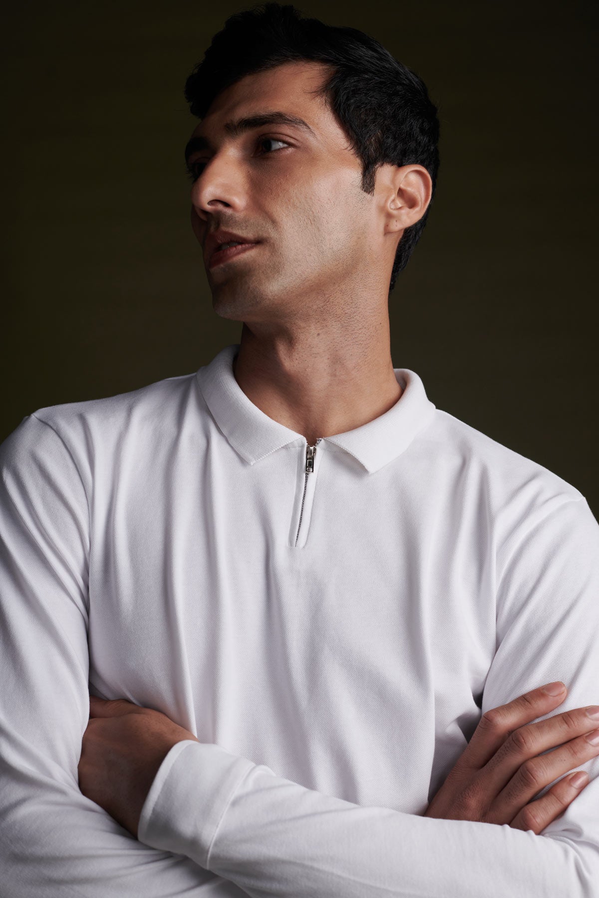 White Polo Full Sleeve Beyours Essentials Private Limited