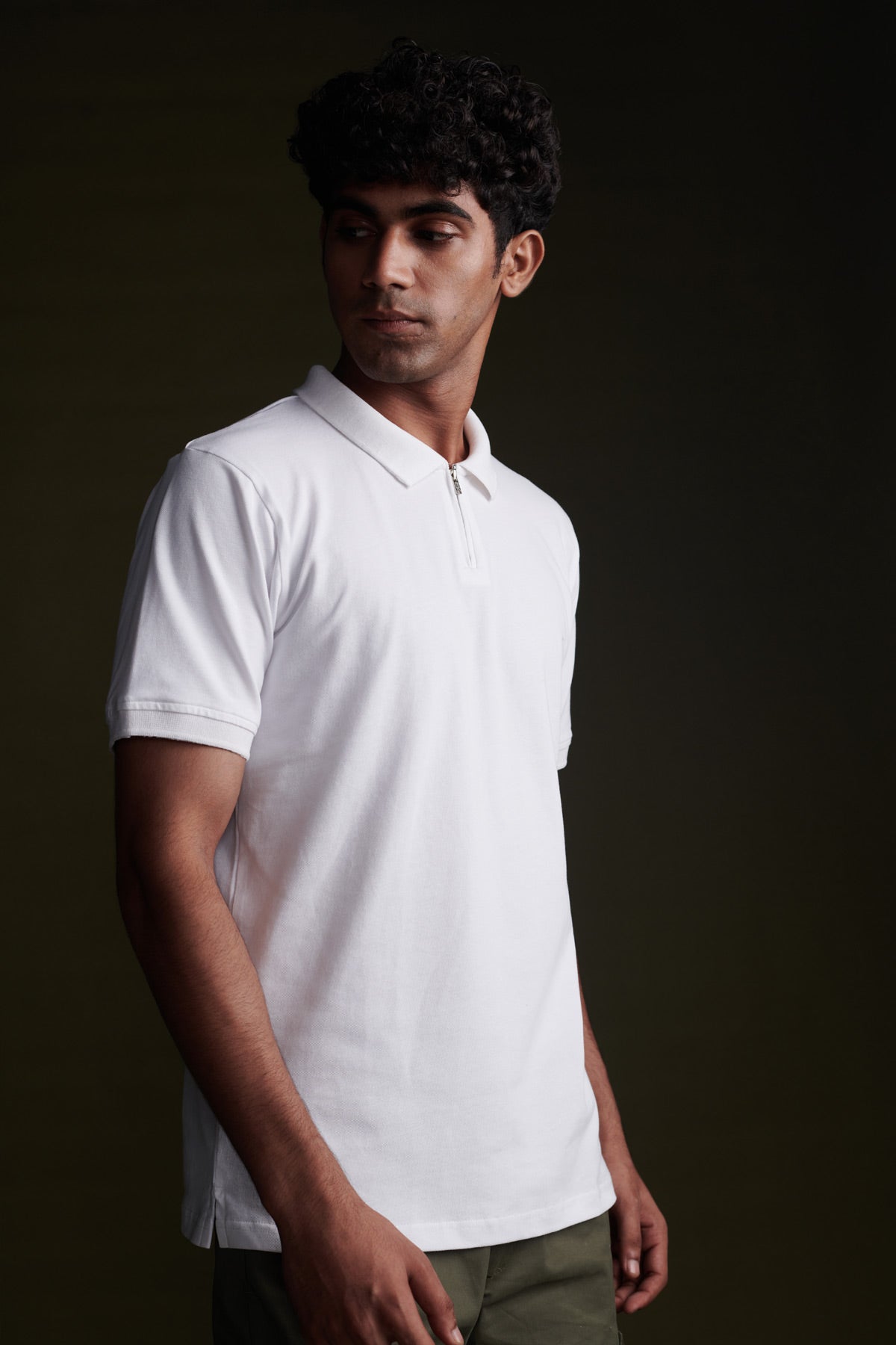 White Polo Half Sleeve Beyours Essentials Private Limited
