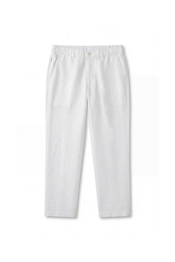 White Linen Blend Pant for men — ultra-lightweight