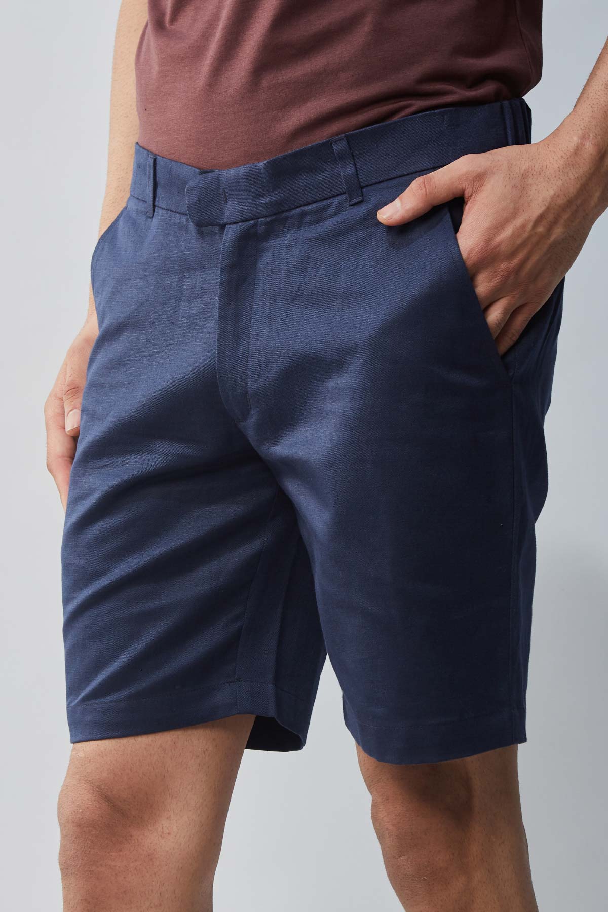Navy Linen Shorts Beyours