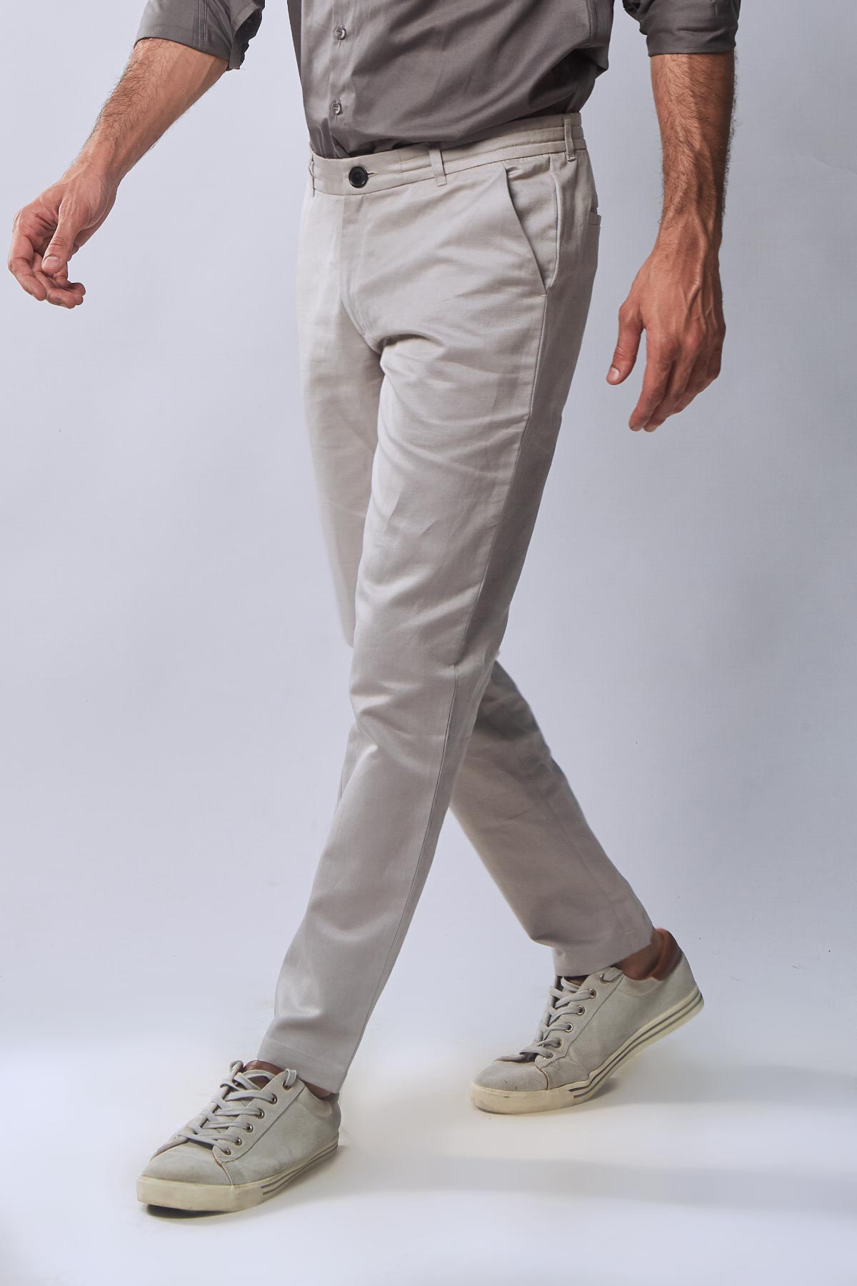 Ivory White Linen Trouser