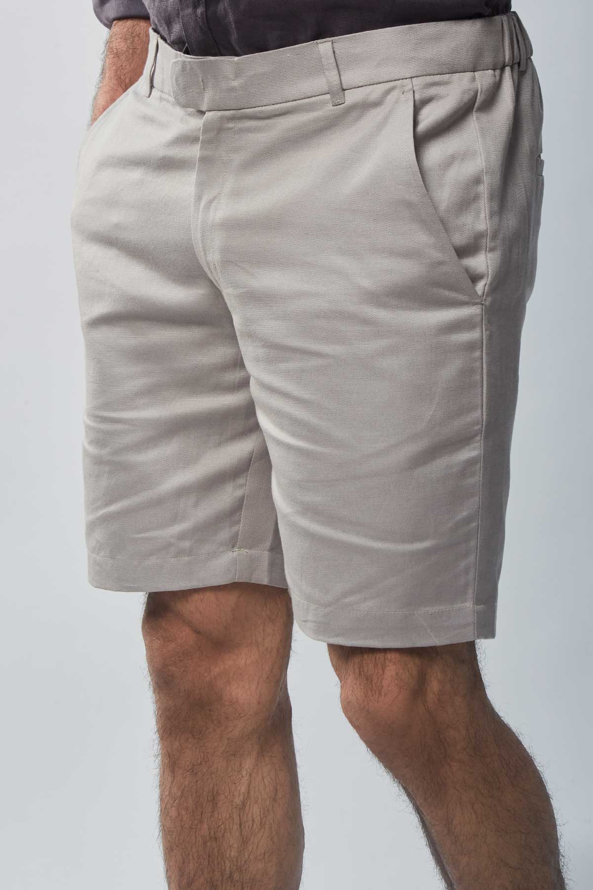 Ivory White Linen Shorts Beyours