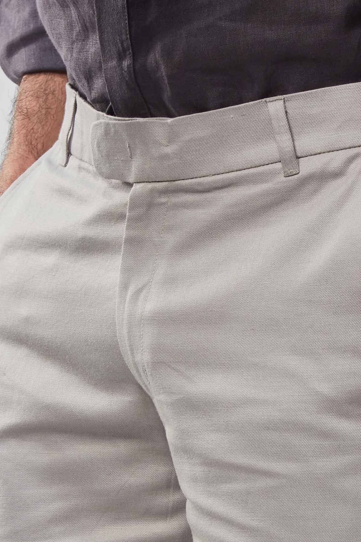 Ivory White Linen Shorts