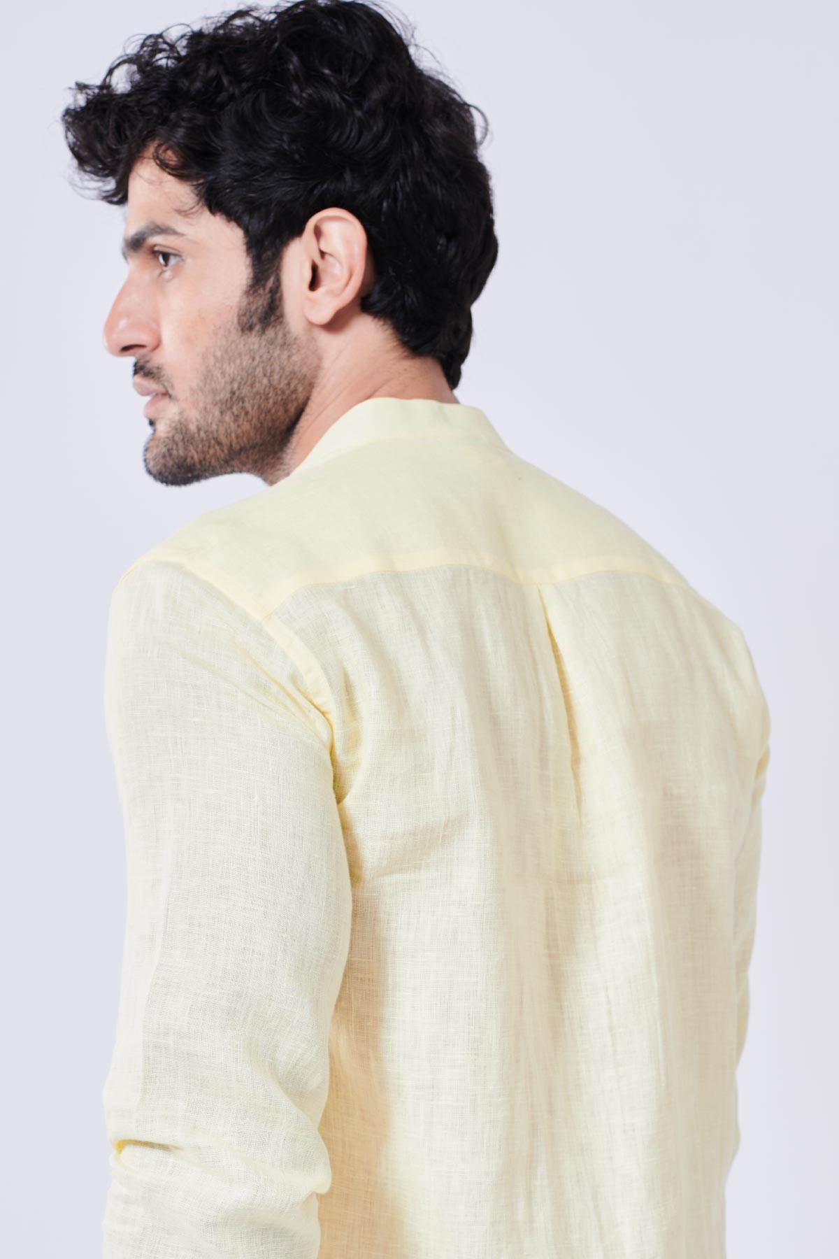 Pastel Yellow Linen Shirt